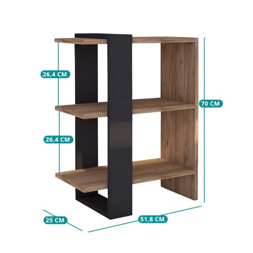 Libreria 70x51.8x25 Antracite-Oak