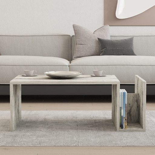 Tavolino da caffè con motivo marmo 86.8x32.4x50cm