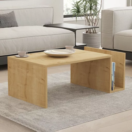 Tavolino da caffè 86,8x32,4x50cm, Rovere