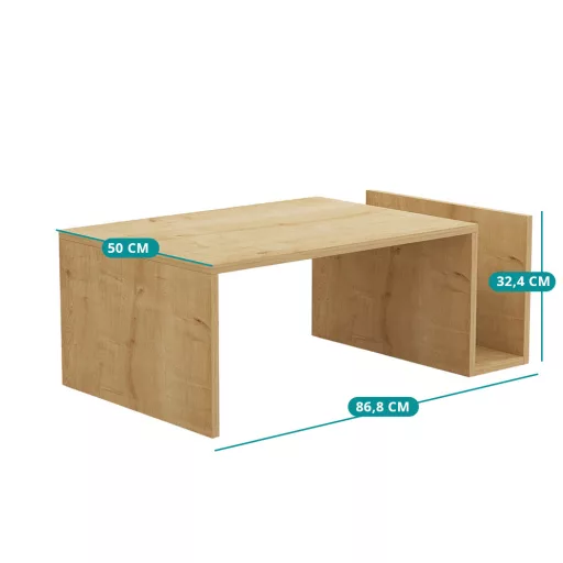 Tavolino da caffè 86,8x32,4x50cm, Rovere