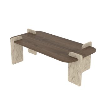 Tavolino da caffè 130x35x60cm, Noce