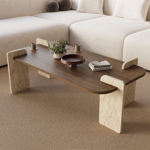 Tavolino da caffè 130x35x60cm, Noce