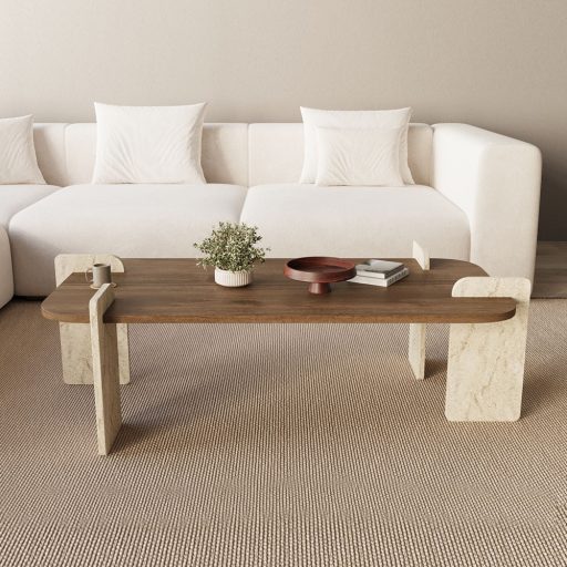 Tavolino da caffè 130x35x60cm, Noce