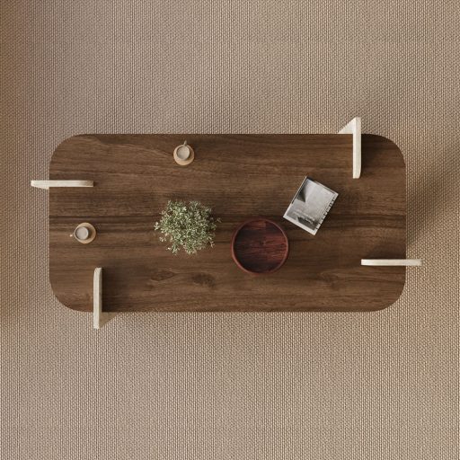 Tavolino da caffè 130x35x60cm, Noce