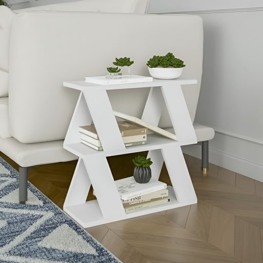 Tavolino Laterale 60x57x22cm, Bianco