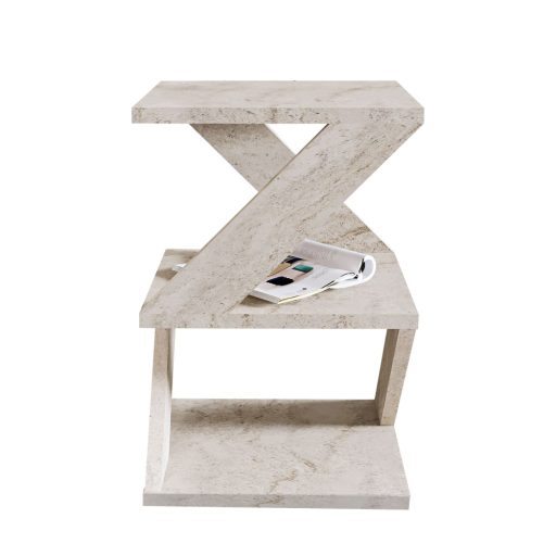 Tavolino Decorativo, 54.2x29.6x29.6cm, Effetto Marmo