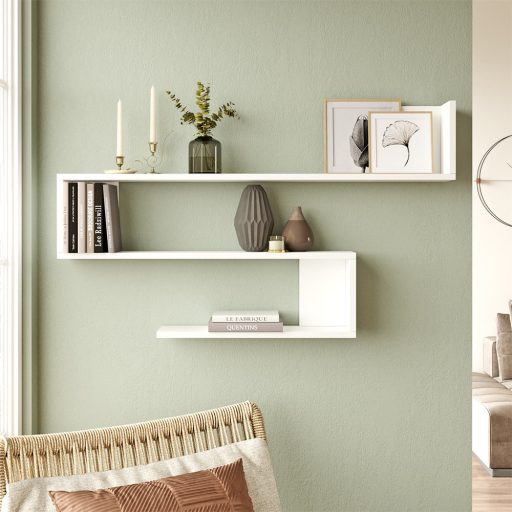 Mensola da Parete 120x71x20cm, Bianca