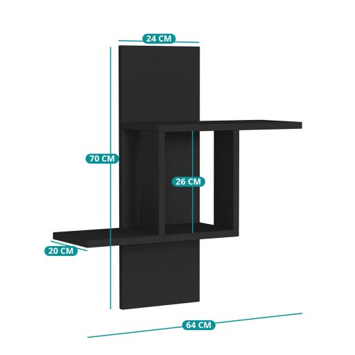 Mensola da Parete 70x64x20cm, Antracite