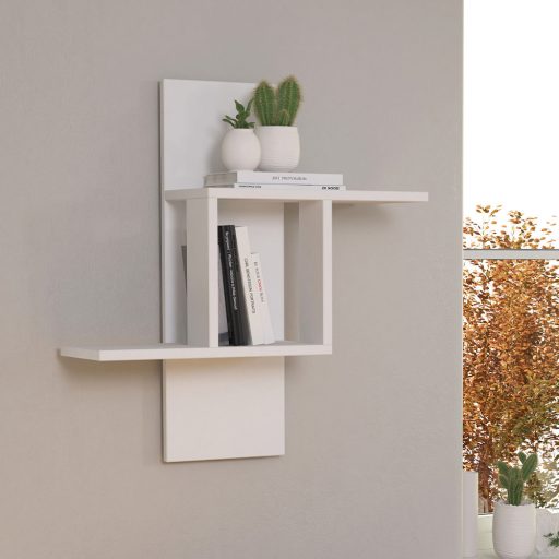 Mensola da Parete 70x64x20cm, Bianca