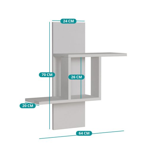 Mensola da Parete 70x64x20cm, Bianca