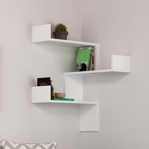 Mensola Angolare 60x90x60cm, Bianca
