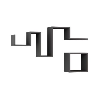 Set di mensole da parete a 2 pezzi, antracite