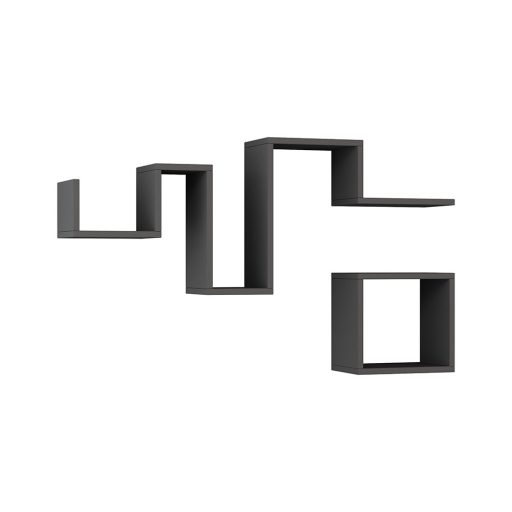 Set di mensole da parete a 2 pezzi, antracite