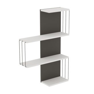 Mensola da Parete 96x64x19cm, Bianco-Antracite