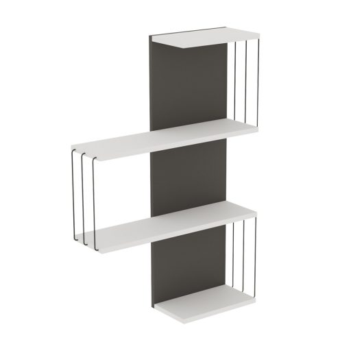 Mensola da Parete 96x64x19cm, Bianco-Antracite
