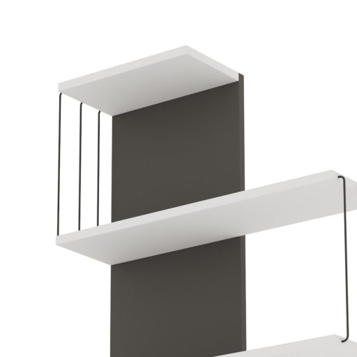 Mensola da Parete 96x64x19cm, Bianco-Antracite