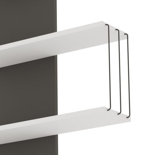 Mensola da Parete 96x64x19cm, Bianco-Antracite