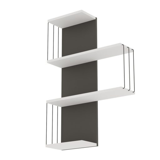 Mensola da Parete 96x64x19cm, Bianco-Antracite
