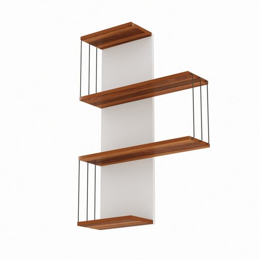 Mensola da Parete 96x64x19cm, Pino-Bianco