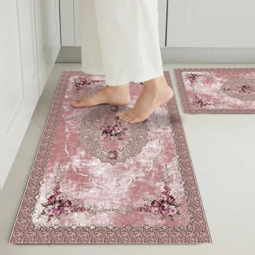 Set di tappeti da bagno 2 pezzi, polvere