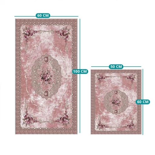 Set di tappeti da bagno 2 pezzi, polvere