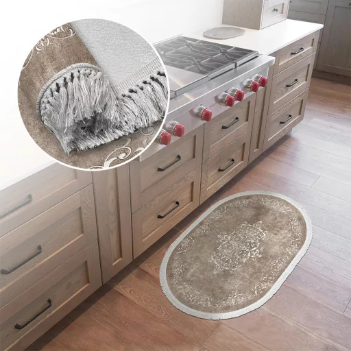 Set di tappeti da bagno 2 pezzi, beige