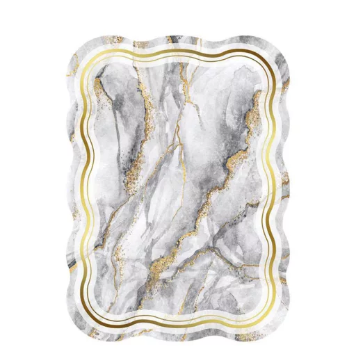 Set di tappeti da bagno con motivo marmo, grigio
