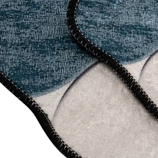 Set di tappeti da bagno con motivo ciottoli, blu