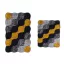 Set di Tappeti da Bagno con Motivo Ciottoloso, Grigio-Giallo