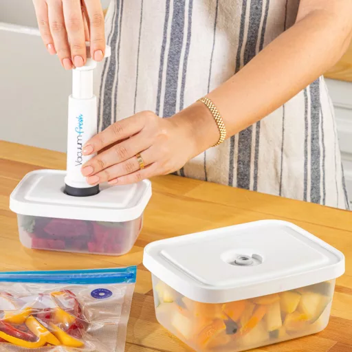 Set di contenitori per alimenti sottovuoto da 6 pezzi con sacchetti e pompa