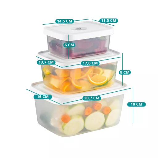 Set di contenitori per alimenti sottovuoto da 6 pezzi con sacchetti e pompa