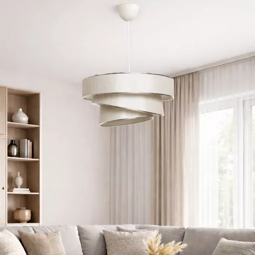 Lampada da Soffitto Spirale, Beige-Argento