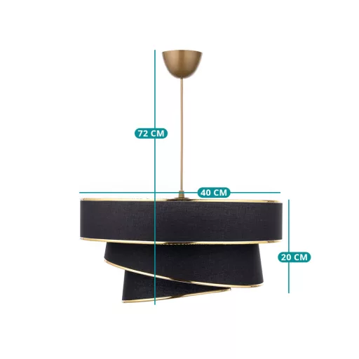 Lampada da Soffitto Spirale, Nero-Oro