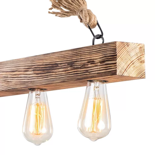 Lampada da soffitto in legno vintage