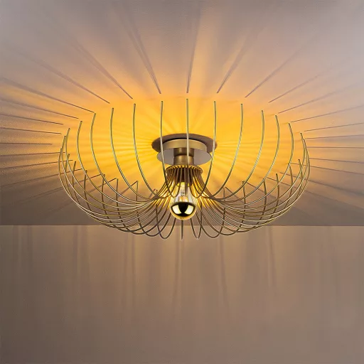 Lampada da Soffitto Moderna in Metallo Dorato