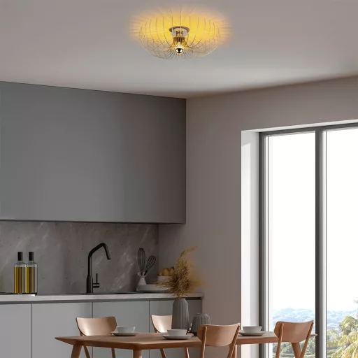 Lampada da Soffitto Moderna in Metallo Dorato