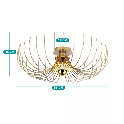 Lampada da Soffitto Moderna in Metallo Dorato