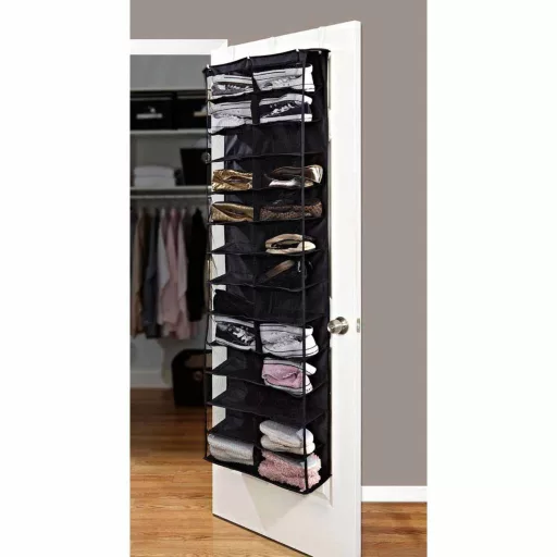 Organizer per scarpe da appendere alla porta con copertura trasparente - soluzione di stoccaggio salvaspazio