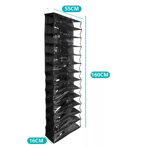 Organizer per scarpe da appendere alla porta con copertura trasparente - soluzione di stoccaggio salvaspazio