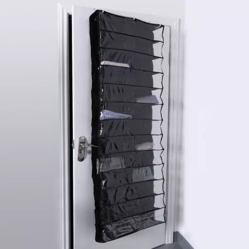 Organizer per scarpe da appendere alla porta con copertura trasparente - soluzione di stoccaggio salvaspazio