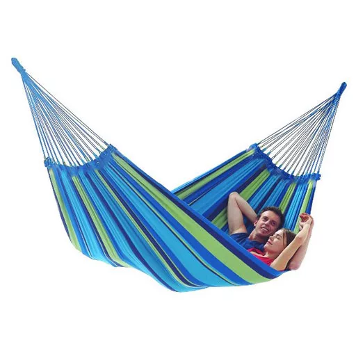 Amaca doppia portatile - Blu, 200x150 cm, capacità 150 kg, con borsa di stoccaggio