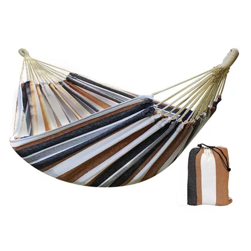 Amaca Portatile Doppia - Marrone, 200x150 cm, Capacità 150 kg, con Borsa di Stoccaggio