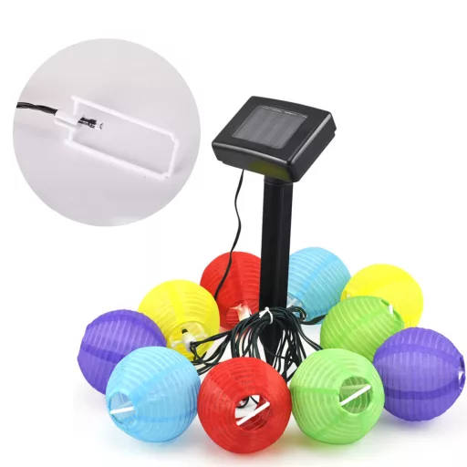 Luci a stringa LED solari colorate da 10 pezzi, 2,4 m, resistenti alle intemperie