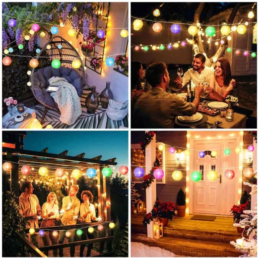 Luci a stringa LED solari colorate da 10 pezzi, 2,4 m, resistenti alle intemperie