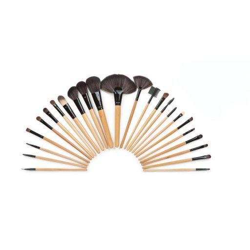 Set di pennelli per trucco da 24 pezzi con setole morbide e astuccio in pelle portatile