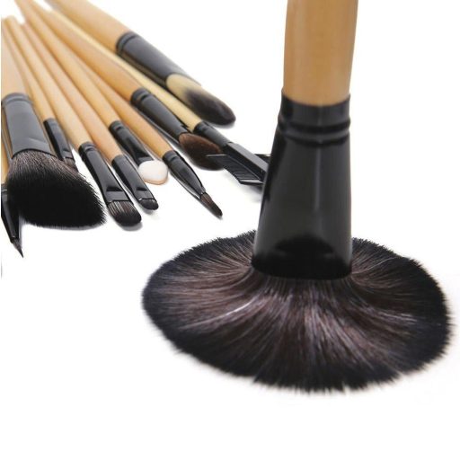 Set di pennelli per trucco da 24 pezzi con setole morbide e astuccio in pelle portatile