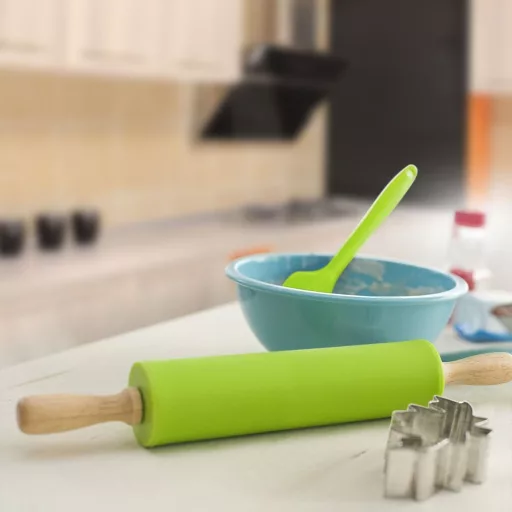 Mattarello in silicone con tappetino antiaderente - Verde