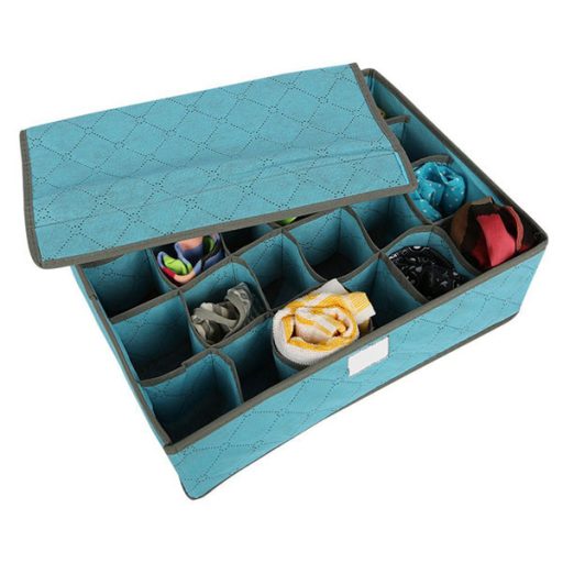 Scatola organizer per biancheria intima con 24 scomparti e zip