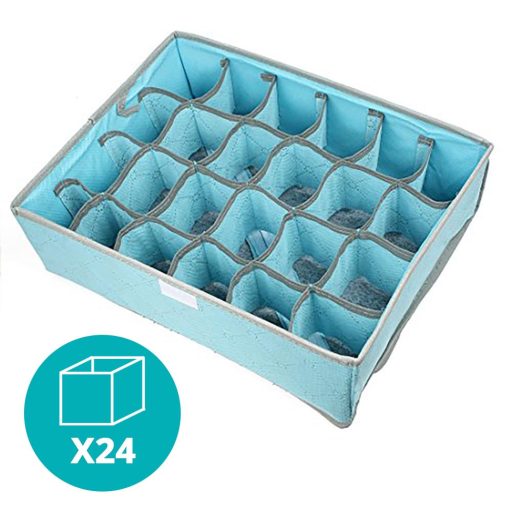 Scatola organizer per biancheria intima con 24 scomparti e zip