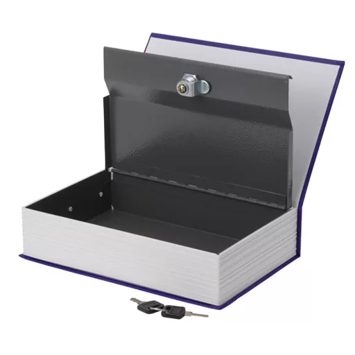Cassaforte a forma di libro con serratura a chiave - Stoccaggio metallico discreto per casa e ufficio